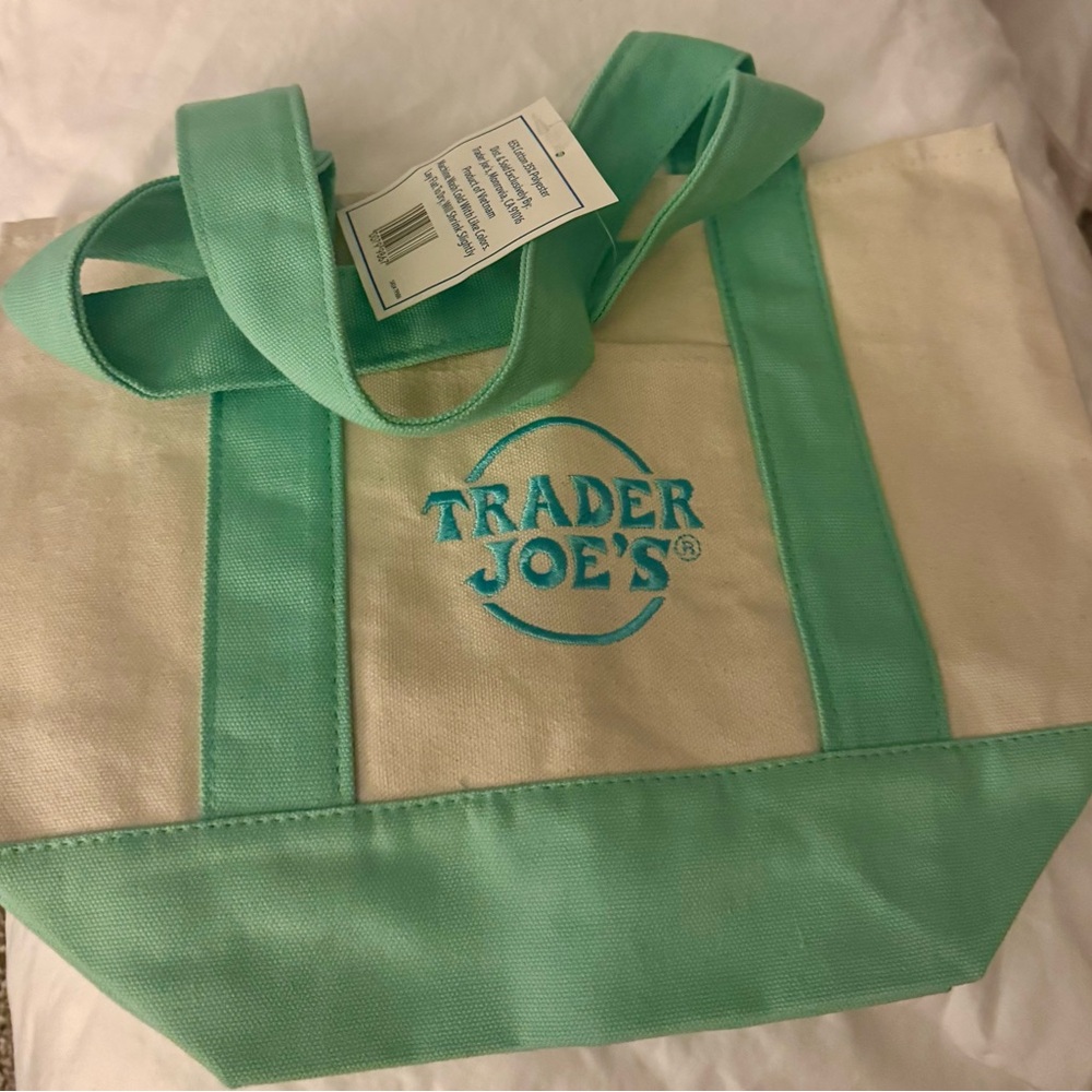 Trader Joe’s Green and Cream mini Tote Bag